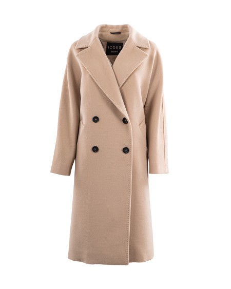 Shop CINZIA ROCCA  Overcoat: Cinzia Rocca wool coat.
Lapels.
Double-breasted.
Long sleeves.
Side pockets.
Button closure.
Composition: 100% Wool.
Made in Italy.. ZR35001-64D4-7